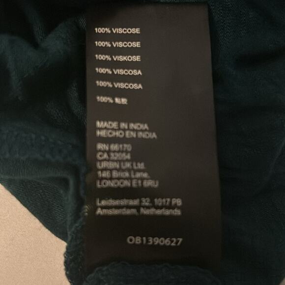 Free People Bridgette Tunic Mini Dress Long Sleeve XS Neck Tie Teal Balletcore - Picture 10 of 10